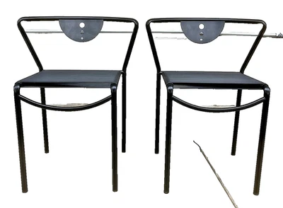 Sillas espagueti italianas Flyline originales, negras, perfecto estado (par de 2) Foto 1 de 4
