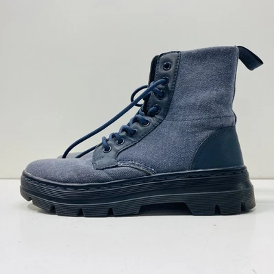 Dr. Martens Women Combs Washed Blue Canvas Lace-Up US Size 5 - Image 1 of 4