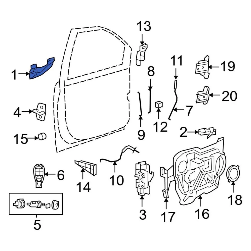 For Ram C/V 2012-2014 Ram 1NA54SW1AF Front Right Outer Exterior Door Handle Foto 1 de 1