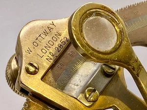 WW1 Brass Pocket Field - Officers Sextant - Genuine W. OTTWAY & Co Ealing - Picture 1 of 24