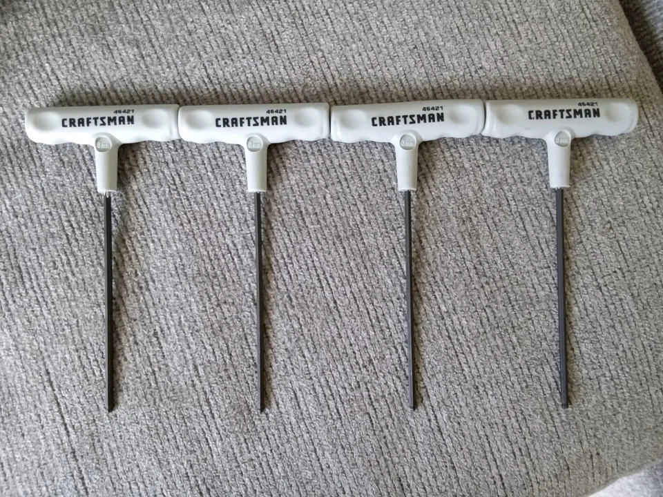 LOT OF 4 NEW CRAFTSMAN VINTAGE  T HANDLE ALLEN WRENCHS 3MM HEX WRENCH USA - Image 1 of 2