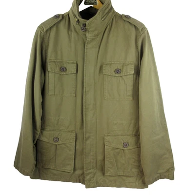 TASSO ELBA Military Field Jacket Mens M Hood Olive Green Cargo Pockets NEW - Image 1 of 4
