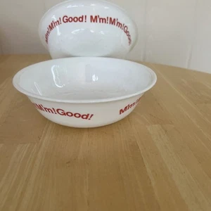 Corelle White CAMPBELL’S SOUP M’m! M’m! ¡Bueno! Juego de 2 ~ cuencos de sopa/cereal - Imagen 1 de 3