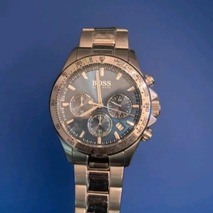 Hugo boss mens hero sport chronograph watch blue bezel - Picture 1 of 3