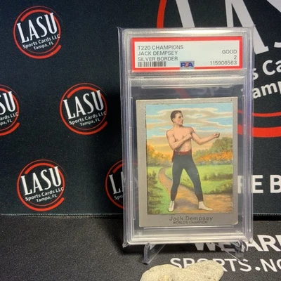 1910 T220 Champions (Silver Border) Jack Dempsey PSA 2 - Image 1 of 2