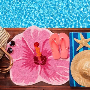 Alfombra de ducha con flores alfombra de baño de verano alfombra de ducha con forma de flor puerta lindo baño - Imagen 1 de 12