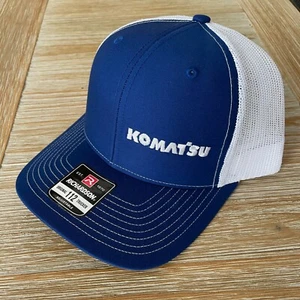NEW - Komatsu Embroidered Richardson 112 Trucker Hat Cap - Royal Blue - Picture 1 of 2