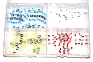 Assorted Box of Heatshrink Solder Sleeves White Red Blue Yellow Qty 100 AT149 - Picture 1 of 1