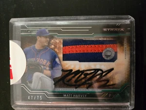 2015 Topps Strata Matt Harvey Clearly Authentic Mets Jersey Autograph #16/75 - Picture 1 of 2