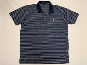 US Polo Association Men's Blue White Stripe Polo Shirt Size XL EUC - Picture 1 of 8