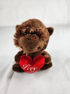 Valentine Plush Dog Monkey Beaver Stuffed Animal Toy 6" I Love You Heart - Picture 1 of 6