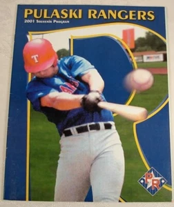 PULASKI TEXAS RANGERS 2001 BASEBALL PROGRAM ROSTER INSERT - Picture 1 of 4