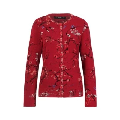 Ivko Jacket Red Cherry Cardigan Cherry Blossom Wool 212520 - Image 1 of 2