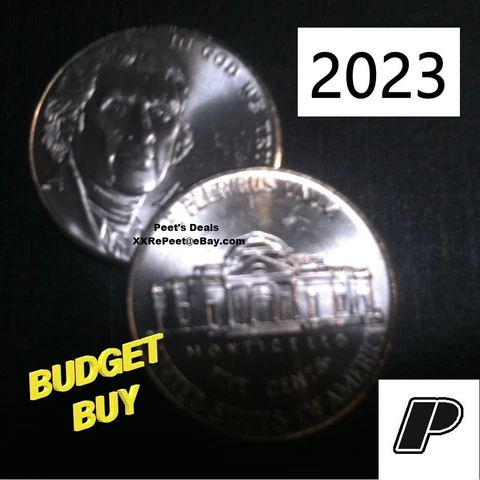 (2 Coins) 2023 P&D Jefferson Nickels Nickle from Rolls LOW BUDGET BUY Cover