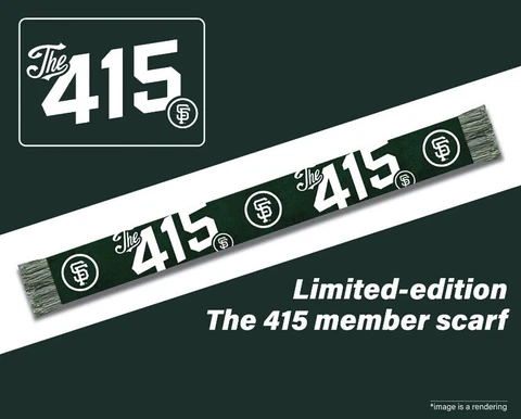 SAN FRANCISCO SF GIANTS "The 415” Limited Edition Member Scarf Black New in Bag Cover