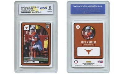 2024 Panini NIL ARCH MANNING Texas Longhorns QB ROOKIE Card #53 - GEM ESTADO PERFEITO 10 - Imagem 1 de 4