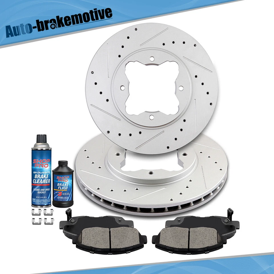 ROTORES DE FRENO DE TALADRO DELANTERO Y RANURA Y PASTILLAS DE CERÁMICA PARA ACURA CL HONDA ACUERDO EE. UU. Foto 1 de 4