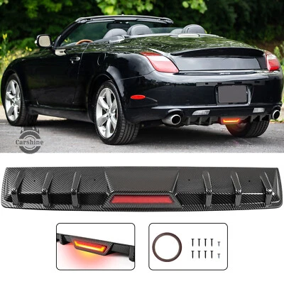 Carbon Fiber Rear Bumper Diffuser w/ LED Brake Light For Lexus SC430 2002-2010 Foto 1 de 4