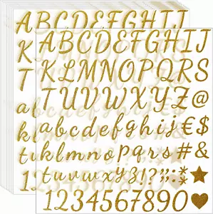 790 Pieces 10 Sheets Self Adhesive Glitter Alphabet Letter Stickers for Classroo - Picture 1 of 12