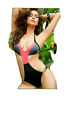 New Beach Bunny Shore Lines Black Coral Color Block One Piece Swimsuit XS