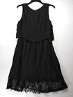 Mimi Chica Chiffon Pleated Dress Black A-Line Womens Medium Sundress