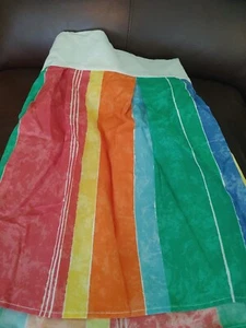 Vintage 90er RALPH LAUREN Tonga bunte Streifen Regenbogen Full Doppelbett Rock  - Bild 1 von 4