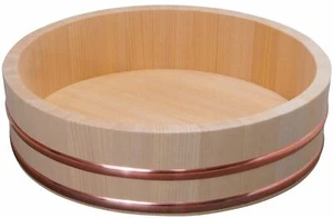 New Wooden Sushi Oke Sawara Cypress Rice Tub Hangiri Handai Made in Japan - Picture 1 of 6