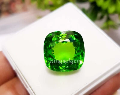 33.50 Ct Beautiful Green Peridot Cushion Top Quality Green Color Loose Gemstone - Image 1 of 4