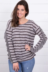 Striped Boxy Top (Mystree) - Picture 1 of 4