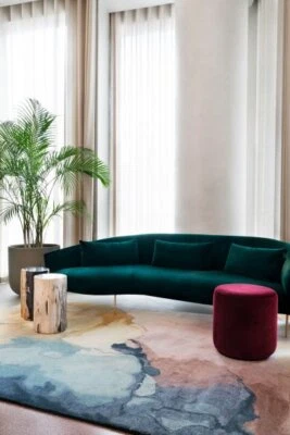 Alfombras hechas a mano Alfombras de lana múltiple para alfombra de área de dormitorio Rida Home alfombra acolchada a mano Foto 1 de 4