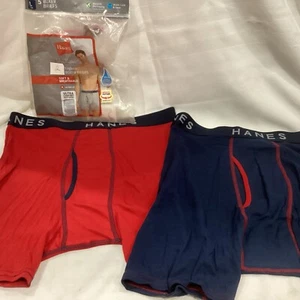 Hanes 2 pr. boxer briefs men's ultimate tagless Ultra comfort Waistband L 36-38" - Picture 1 of 7