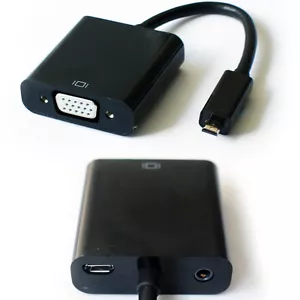 Micro HDMI Type D to VGA & 3.5mm Audio Cable Converter 1080P/UXGA Kindle Tablet - Picture 1 of 1