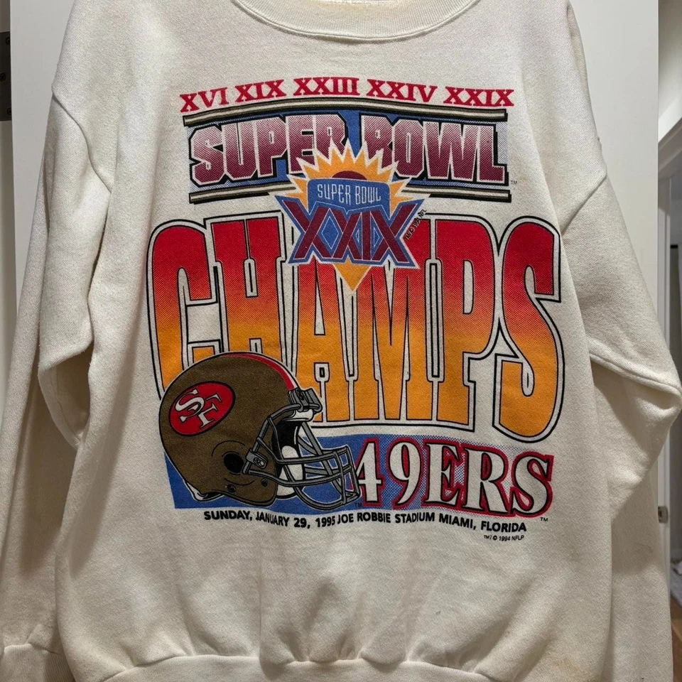 NFL San Francisco 49ers Vintage Super Bowl Cuello Redondo Sudadera VK04930 Foto 1 de 1