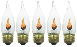 5 Pack Flame Light Bulb Flicker Edison E26 Standard Base Flickering Orange Glow - Picture 1 of 1