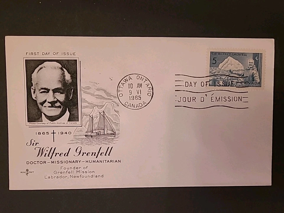 Sello de portada del primer día #438 Sire Wilfred Grenfell 1865-1940 Foto 1 de 1