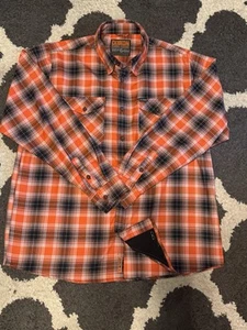 Dixxon Flannel Shirt Men XXL Orange Black DEFCON POWERSPORTS Sold Out Workwear - Picture 1 of 6