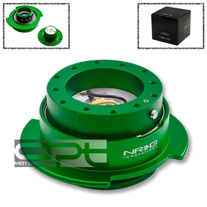 NRG 6-HOLE STEERING WHEEL GREEN QUICK RELEASE HUB ADAPTER KIT GEN 2.5 SRK-250GN - Image 1 of 1