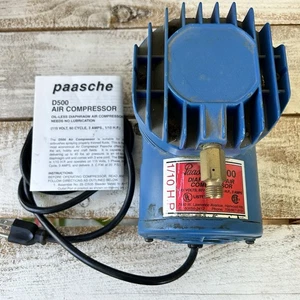 Compressore aria vernice aerografo diaframma Paasche D500 vintage 1/10 H.P. e manuale - Foto 1 di 12