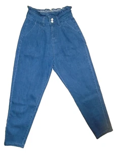 GRL High Rise Pleated Tapered Denim Jeans Damen XS 25 Größe 0 - Bild 1 von 14