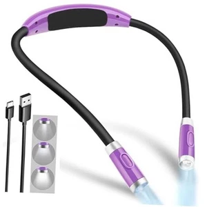 LED Reading Light, Rechargeable 4 LED Neck Book Light, Flexible Neck Lamp for - Picture 1 of 6
