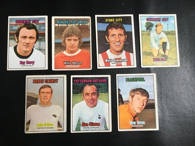 a & bc gum Scottish green back football cards 1970 english based players x 7 - Image 1 of 2