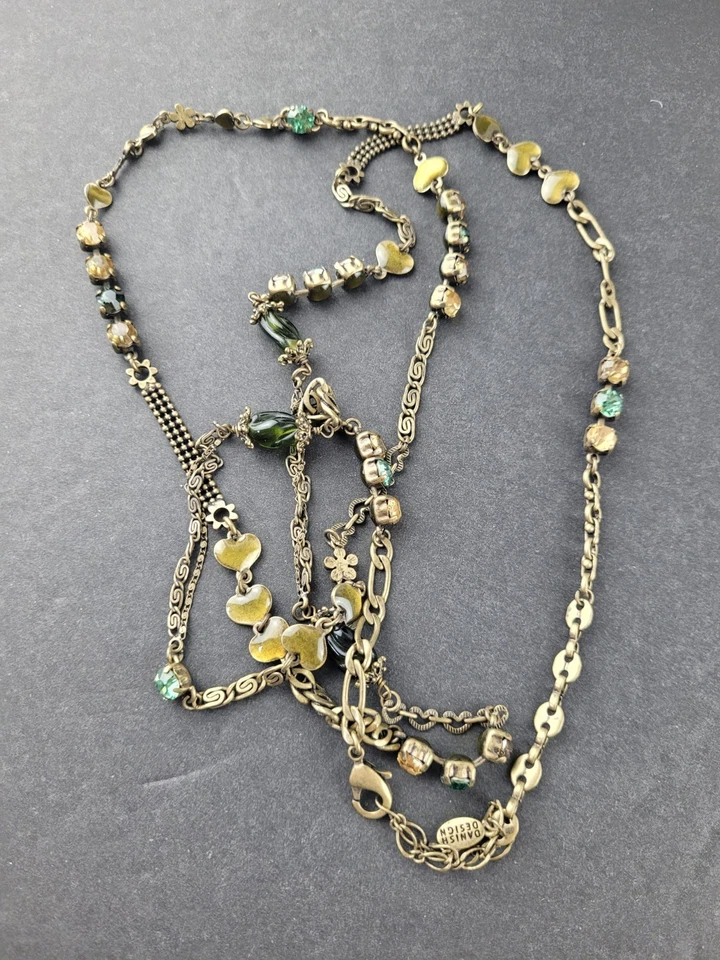 Pilgrim Danish Design Extra Long Metal Multicolored Rhinestone Necklace 46" - Image 1 of 4