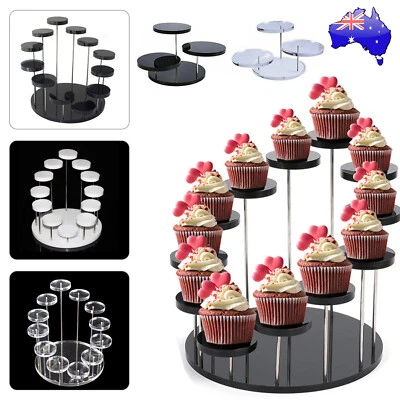 Multi-layer Cupcake Stand Acrylic Display Stand Jewelry Cake Dessert Rack Decor - image 1 of 4