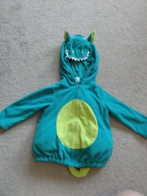 BABY CARTER’S TURQUOISE BLUE DRAGON COSTUME HOODED JACKET SIZE 24 MONTHS - Image 1 of 4