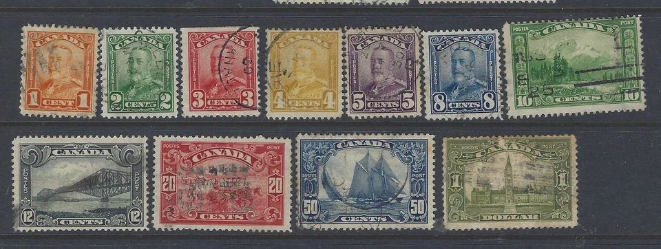 Canada 1928 Scroll  F  Used Set #149-159 with Blue Nose, Parliament C$148 - Image 1 of 1