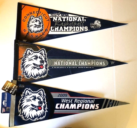 UNIVERSITY OF CONNECTICUT 1999 NCAA BASKETBALL CHAMPIONS VINTAGE PENNANT LOT NEW Cover