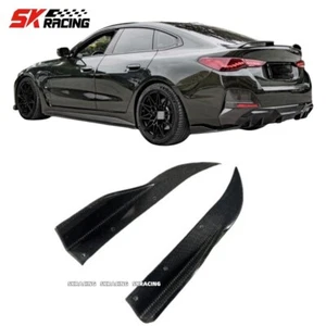 Carbon Fiber Rear Bumper Side Corner Splitters For BMW G26 i4 430i 440i 2021-24 - Picture 1 of 23