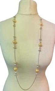 Women's New Look Silver Pearl Look Round Beaded Costume Jewellery Necklace - Picture 1 of 3