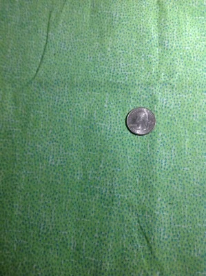 OOP~Green With Small Blue Polka Dot Quilting Print Cotton~Remnant~New - Image 1 of 2