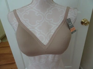 NWT Warner's No Side Effects Bra Size 34B Beige -Wire Free Extra Side Coverage  - Picture 1 of 6